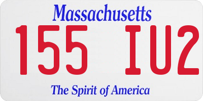 MA license plate 155IU2