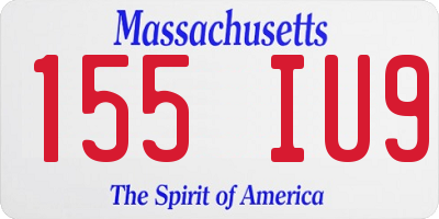 MA license plate 155IU9