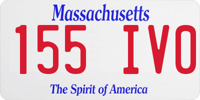 MA license plate 155IV0