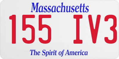 MA license plate 155IV3