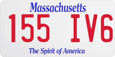 MA license plate 155IV6