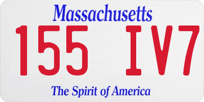 MA license plate 155IV7