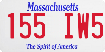 MA license plate 155IW5