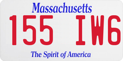 MA license plate 155IW6