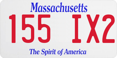 MA license plate 155IX2