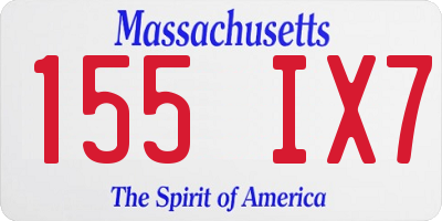 MA license plate 155IX7