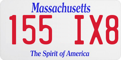 MA license plate 155IX8
