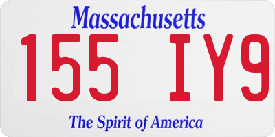 MA license plate 155IY9