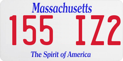 MA license plate 155IZ2