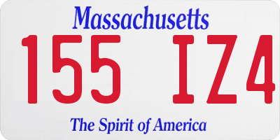 MA license plate 155IZ4