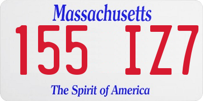 MA license plate 155IZ7