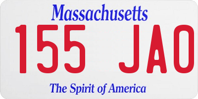 MA license plate 155JA0