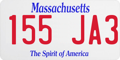 MA license plate 155JA3