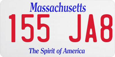 MA license plate 155JA8