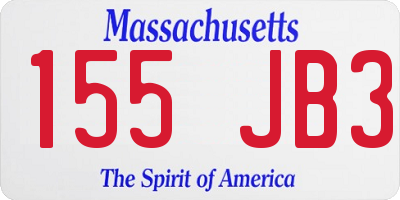 MA license plate 155JB3