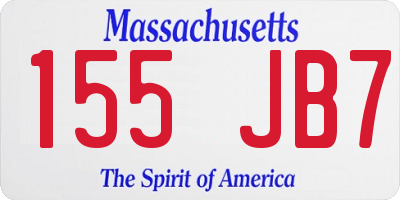 MA license plate 155JB7