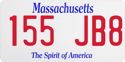 MA license plate 155JB8