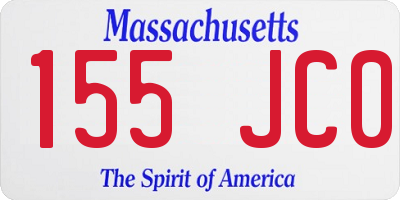 MA license plate 155JC0