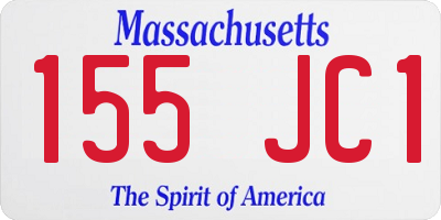 MA license plate 155JC1