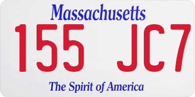 MA license plate 155JC7