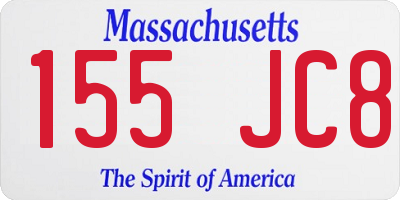 MA license plate 155JC8