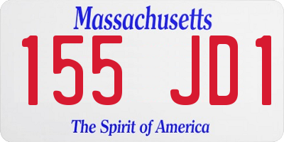 MA license plate 155JD1
