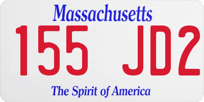 MA license plate 155JD2