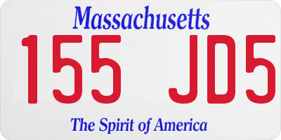 MA license plate 155JD5