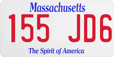 MA license plate 155JD6