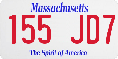 MA license plate 155JD7