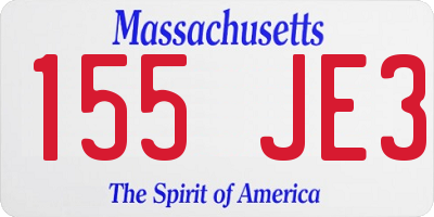 MA license plate 155JE3