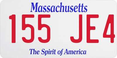 MA license plate 155JE4