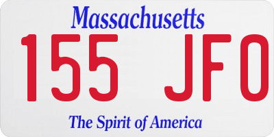 MA license plate 155JF0