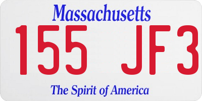 MA license plate 155JF3