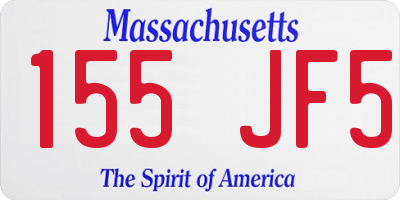 MA license plate 155JF5