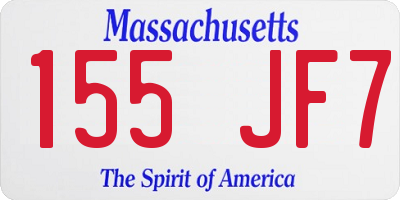 MA license plate 155JF7