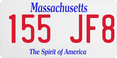 MA license plate 155JF8