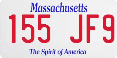 MA license plate 155JF9