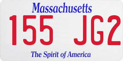 MA license plate 155JG2