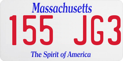 MA license plate 155JG3