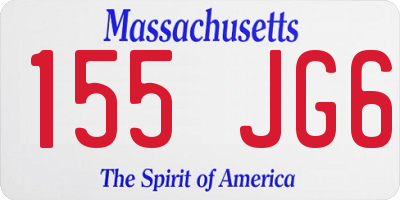 MA license plate 155JG6