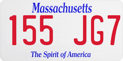 MA license plate 155JG7