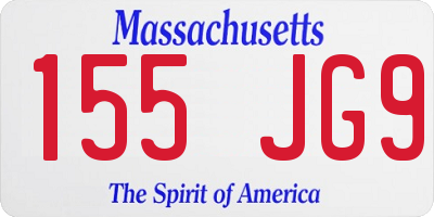 MA license plate 155JG9