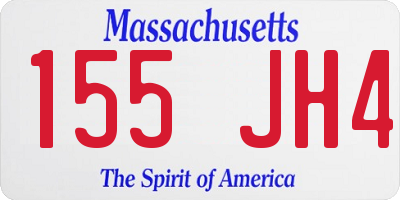 MA license plate 155JH4