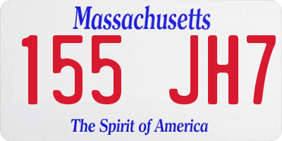 MA license plate 155JH7