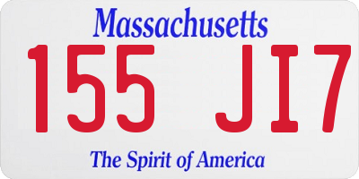 MA license plate 155JI7