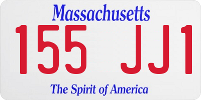 MA license plate 155JJ1