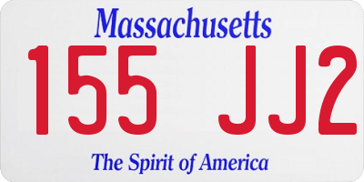MA license plate 155JJ2
