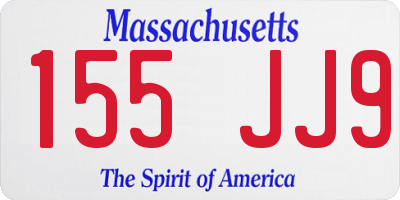 MA license plate 155JJ9