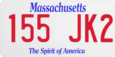 MA license plate 155JK2